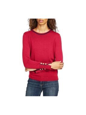 court & Rowe Cotton Blend Sweater in burgundy